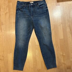 Kut From The Kloth Charlize Cigarette Leg High-Rise Women's Jeans Raw Edge - 14